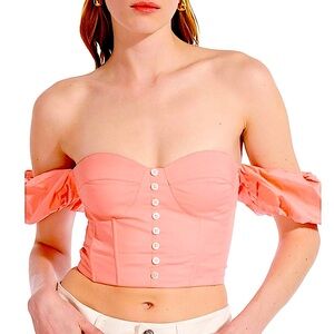 Staud Bouvier Off-the-Shoulder Bustier Top, NEW